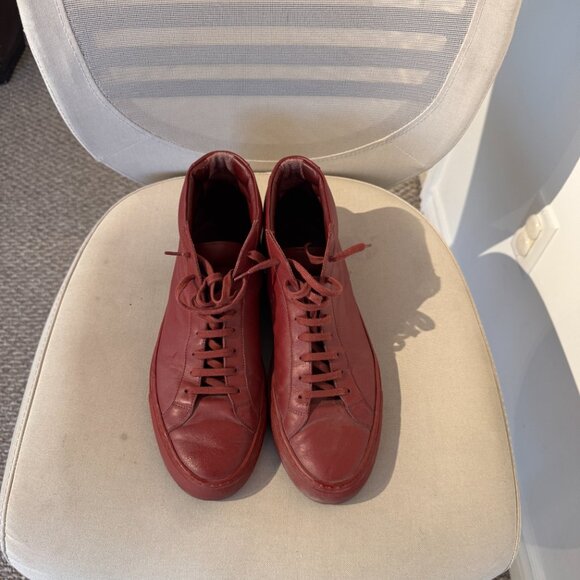 Common Projects Burgundy Achilles Mid Size 44 (Made in Italy) - Picture 5 of 11